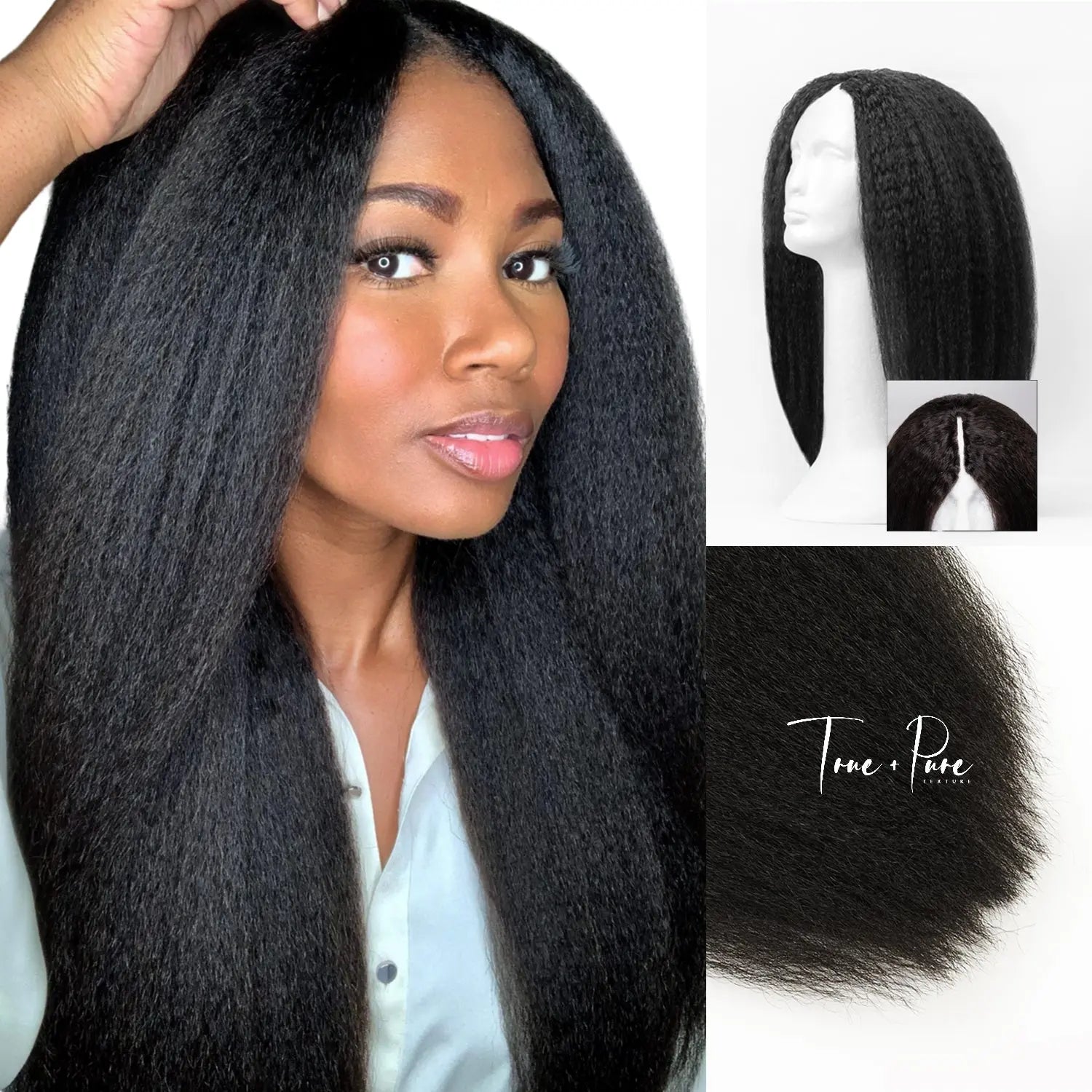 Wig TRUPART Wig Relaxed Natural True and Pure Texture Natural Dark Brown 24