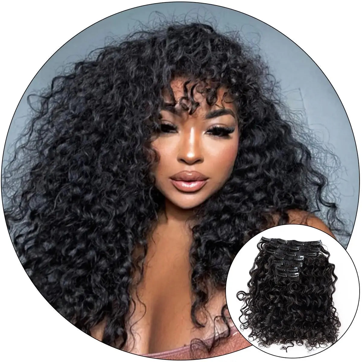 Curly hair with extensions best sale