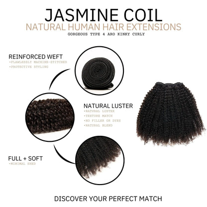JASMINE COIL -  NATURAL HAIR EXTENSIONS True and Pure Texture