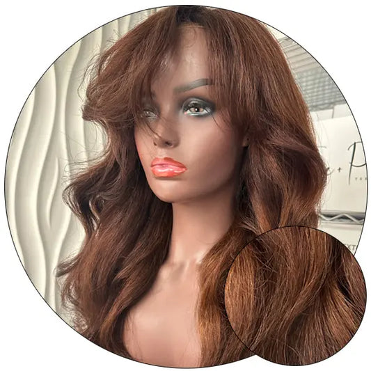 PK'S CLOSET RELAXED NATURAL DEEP GINGER  - LACE CLOSURE WIG - True and Pure Texture