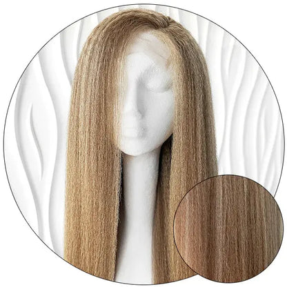 PK'S CLOSET RELAXED NATURAL  KINKY STRAIGHT BLONDE BLOWOUT WIG True and Pure Texture